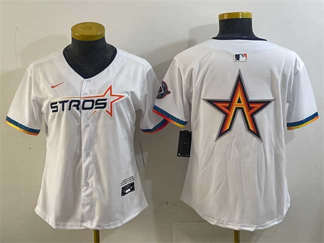 Women%27s Houston Astros Team Big Logo White 2025 City Connect Limited Stitched Jersey